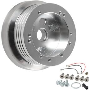 5 & 6 Hole Billet Steering Wheel Hub Adapter Car Polished Short Hub Connector Car Accessories Silver
