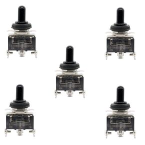5pcs Toggle Switch 125V 20A Latching Switches 250V 15A DPDT ON -Off- ON 6 Terminal pin Rocker Switch with Metal Waterproof Cap ((6pin ON-Off-ON)