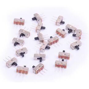 20Pcs 2 Position SPDT 1P2T Mini Vertical Slide Switch with 3 Pins PCB Panel for Arduino (Pack of 20) CYT1024