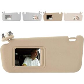 SAILEAD Sun Visor Replacement Compatible with Toyota RAV4 with Sunroof and Light 74320-42501-B2, for Year 2006 2007 2008 2009 2010 2011 2012 (Beige, Left Driver Side)