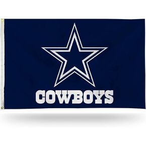Rico Industries NFL Dallas Cowboys Navy&Star 3' x 5' Banner Flag 3' x 5' Banner Flag Single Sided - Indoor or Outdoor - Home Décor