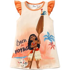 Disney Princess Toddler Girls Dress, Ruffle Sleeveless Ariel Moana Sundress 2-6 Years