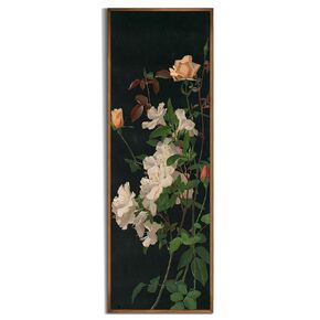 Vintage Farmhouse French Country Bedroom Wall Decor Above Bed - 10x30" - Vertical Wall Art Over the Bed - Panoramic Flower Pictures Sign - Canvas Oil Painting Long Narrow Floral Botanical Wall Art