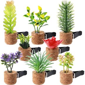 8 Pieces Artificial Plant Air Vent Clips Succulents with Essential Oil Mini Sprayer Car Plant Vent Decor Cute Plant Vent Clip Air Freshener for Car Air Vent Decorations Accessories (Classic Style)
