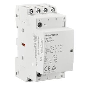 Household AC Contactor HS1-25 4 Pole 2NO 2NC 220V/240V Coil Voltage 35mm DIN Rail Mount