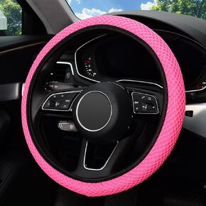 LABBYWAY Microfiber Steering Wheel Cover, Universal 15 Inch Car Elastic Stretch Steering Wheel Cover, Warm in Winter and Cool in Summer, Black