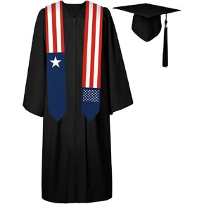 وشاح تخرج بعلم ليبيريا وعلم الولايات المتحدة الأمريكية مقاس 72 بوصة، وشاح تخرج للجنسين للبالغين من الدرجة الدولية لعام 2024 (لا يشمل ثوب البكالوريا وقبعة) in Kuwait