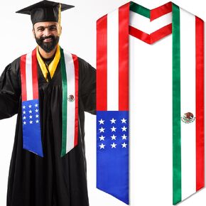 Graduation Stole Sash 2024 Country Flag Graduation Stole Sash Gift for Adult International Students 72 Inch