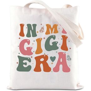 ENSIANTH In My Gigi Era Tote Bag Gigi Gift Grandma Reusable Grocery Bag Mother’s Day Gift Gigi Grandmother To Be Gift