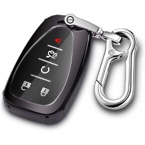 QBUC For Chevrolet Key Fob Cover With Keychain for Chevy Cruze Camaro Malibu Traverse Spark Equinox Sonic Volt Bolt Trax