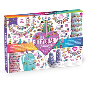Craft-tastic — Puffy Charm Palooza — مجموعة أدوات صناعة المجوهرات DIY — اصنع تعويذات مخصصة باستخدام سهولة صنع تعويذات منتفخة — للأطفال من سن 6 سنوات فما فوق