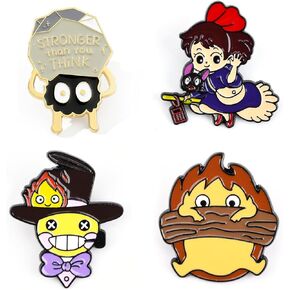 دبابيس أمان لطيفة/أزرار/شارة (4 قطع) لوازم مكتبية دبابيس أمان جمالية يابانية من كارتون ميرش لحقيبة الظهر للمراهقين in Kuwait