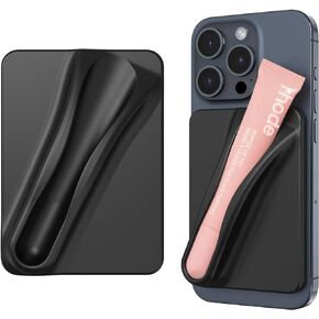 DOB SECHS Silicone Lip Holder for Cell Phone Lipstick Lip Glaze Phone Case Back Stick On Holder for iPhone and Android Phones, Black