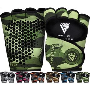 RDX Weight Lifting Gloves Grips, Gym Fitness Workout, Anti Slip Ventilated Open Back Gripper, Strength Training HIIT Exercise Deadlift, Men Women Cycling Rowing Climbing Hanging Pull Ups Gymnastics in Kuwait
