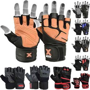 MRX Weight Lifting Pro Level Gloves with 18 Inches Long Wrist Strap Gym Workout Exercise & Fitness in