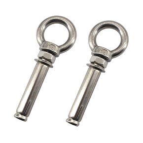 2Pcs M10x120 304 Stainless Steel Lifting Ring Expansion Bolt Shield Anchor Eye Bolt Screw