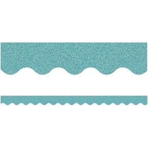 Ice Blue Glitz Scalloped Border Trim