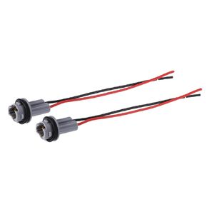 Motoforti Universal T15 Wiring Harness Socket Pigtail Adapter Connector, for LED Bulbs Turn Signal Lights Brake Lights Cable Harness Connector, Plastic, Gray, 2