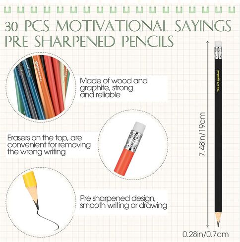 Sabary 50 Pcs Back to School Inspirational Pencils Sharpened Bulk Motivational Affirmation Sayings Pencils Counselor Office Must Haves Teacher Student First Day of School Gift Classroom Supplies in Saudi Arabia