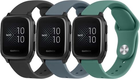 Wanme Bands for Garmin Venu 2 Plus / Venu Sq / Venu / Vivoactive 3 Watch Band Women Men, 3 PACK Soft Silicone Replacement Wristband Sport Strap for Garmin Vivomove Sport, Vivoactive 3 Music, Forerunner 645 / 245 Music Smart Watch in Saudi Arabia