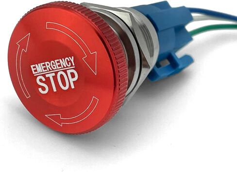 مفتاح زر إيقاف الطوارئ من MGI SpeedWare مع مجموعة أسلاك، 22 مم من الفولاذ المقاوم للصدأ، 1NO 1NC in Kuwait