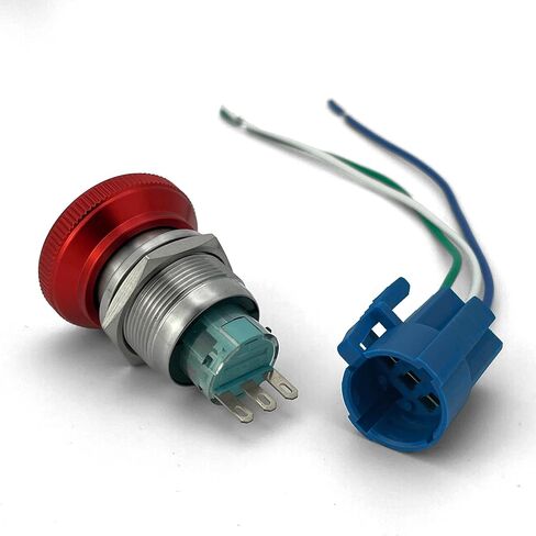 مفتاح زر إيقاف الطوارئ من MGI SpeedWare مع مجموعة أسلاك، 22 مم من الفولاذ المقاوم للصدأ، 1NO 1NC in Kuwait