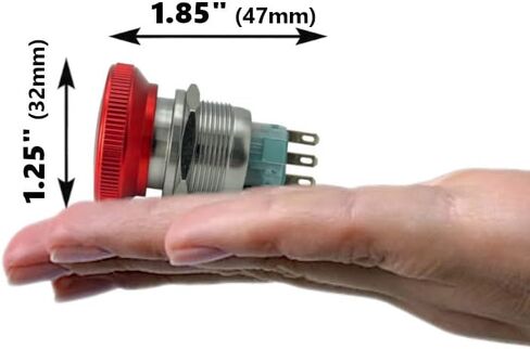 مفتاح زر إيقاف الطوارئ من MGI SpeedWare مع مجموعة أسلاك، 22 مم من الفولاذ المقاوم للصدأ، 1NO 1NC in Kuwait