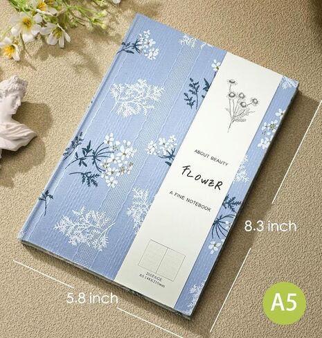 Embroidered Pocket Notebook for Women, A6 Mini Cloth Journal, Hardcover, 264 Pages, 4x6 Small Lined Notebook & Sketchbook, Beautiful Diary, Little Notepad, Apricot Yellow. in Saudi Arabia