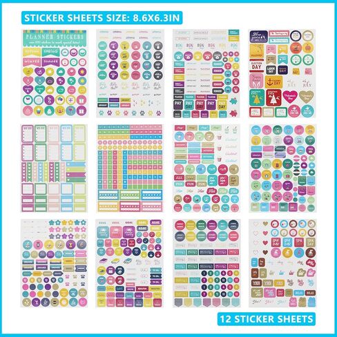 Bullet Dotted Journal Kit with Gift Box - Journaling Supplies Set Including 192 Numbered Pages A5 Planner Notebook, Colored Pens, Stickers, Stencils, Washi Tapes and Accessories (Teal) in Saudi Arabia