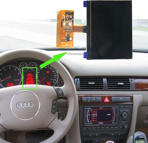 BestParts جديد أداة العنقودية شاشة الكريستال السائل قطع غيار للشاشة لأودي A3 A4 A6 S4 B5 C5 عداد السرعة عداد المسافات in Saudi Arabia
