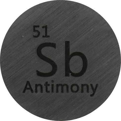 Antimony (Sb) 24.26mm Metal Disc 99.9% Pure for Collection or Experiments in Saudi Arabia