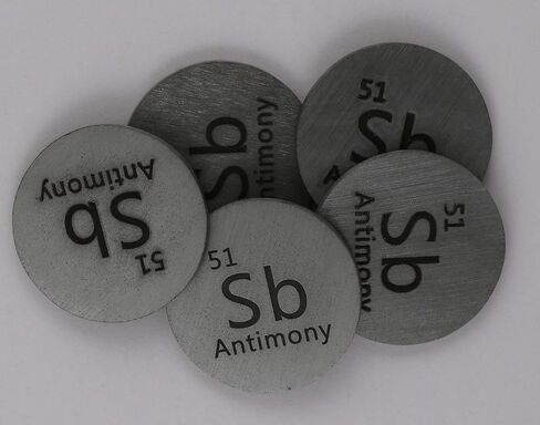 Antimony (Sb) 24.26mm Metal Disc 99.9% Pure for Collection or Experiments in Saudi Arabia