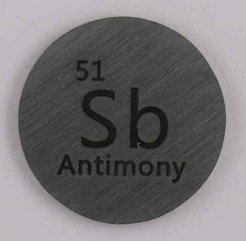 Antimony (Sb) 24.26mm Metal Disc 99.9% Pure for Collection or Experiments in Saudi Arabia