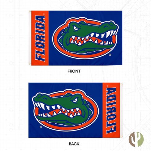 لافتة علم جامعة ديزرت كاكتوس فلوريدا UF Gators 100% بوليستر للاستخدام الداخلي والخارجي 3 × 5 أقدام (اسم الفريق) in Kuwait