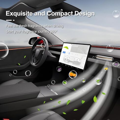 معطر هواء للسيارة في فتحة التهوية لملحقات Tesla Model Y/3، مجموعة موزع عطور الهواء تتضمن 4 أعواد عطرية طويلة الأمد + 1 عصا يمكنك صنعها بنفسك in Saudi Arabia