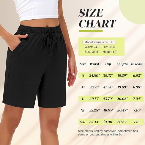 Neer 3 Pack Women's Bermuda Shorts, Jogger Yoga Sweat Walking Short Running Knee Length Sport Drawstring Shorts with Pockets (Black, Army Green, Light Khaki,Large) in Saudi Arabia