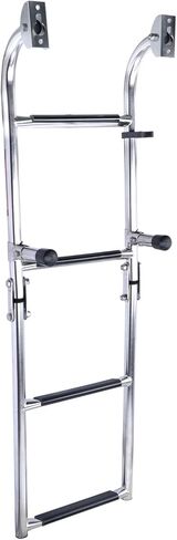 سلم قارب من الفولاذ المقاوم للصدأ قابل للطي من Marinebaby مكون من 4 خطوات، ومقابض مطاطية للتثبيت على المؤخرة، وسلم 2+2 لقارب الجهير in Kuwait