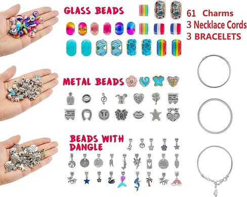 zqftzq diy سحر سوار صنع عدة صنع المجوهرات عدة بما في ذلك الخرز، سلاسل الثعبان، حبة سوار يونيكورن حورية البحر عيد الفصح هدايا الفنون والحرف اليدوية للأطفال الذين تتراوح أعمارهم بين 4 5 6 7 8 9 10-12 in Kuwait