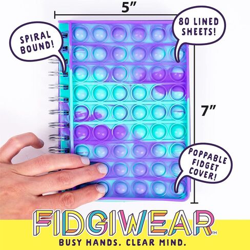 Just My Style Fidgiwear Rainbow D.I.Y. مجوهرات سكويش آند بوب، اصنع مجوهرات فيدجيت الخاصة بك للأطفال، تتضمن سحر إسفنجي، ألعاب فيدجيت مع لمسة أنيقة، مجموعة صنع الأساور للفتيات in Kuwait