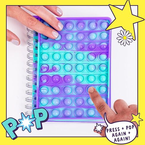 Just My Style Fidgiwear Rainbow D.I.Y. مجوهرات سكويش آند بوب، اصنع مجوهرات فيدجيت الخاصة بك للأطفال، تتضمن سحر إسفنجي، ألعاب فيدجيت مع لمسة أنيقة، مجموعة صنع الأساور للفتيات in Kuwait