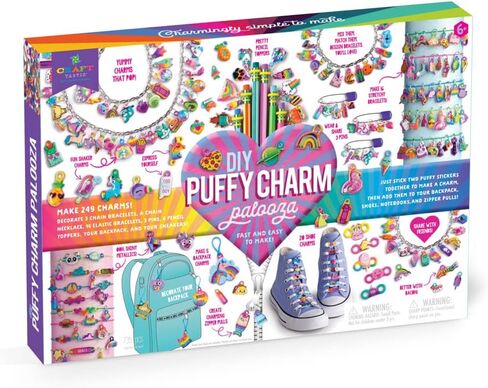 Craft-tastic — Puffy Charm Palooza — DIY Jewelry Craft Kit — Create Personalized Charms Using Easy to Make Puffy Charms — for Kids Ages 6 and Up in Saudi Arabia