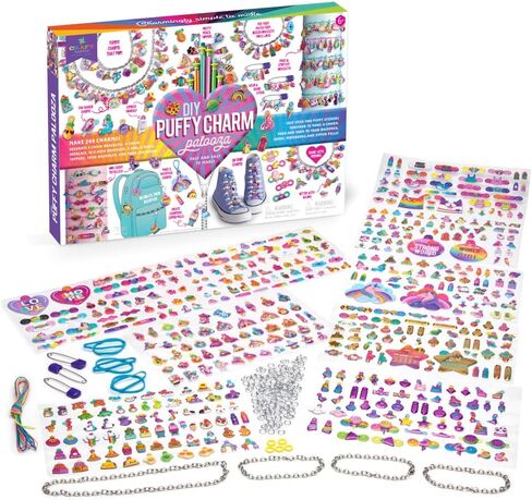 Craft-tastic — Puffy Charm Palooza — DIY Jewelry Craft Kit — Create Personalized Charms Using Easy to Make Puffy Charms — for Kids Ages 6 and Up in Saudi Arabia