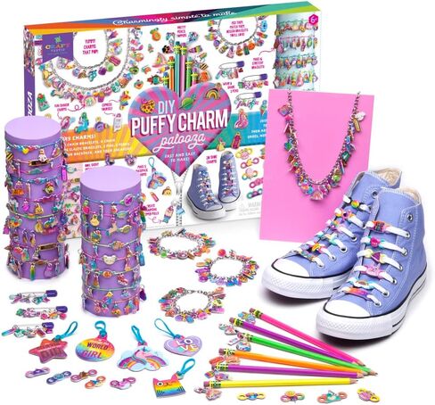 Craft-tastic — Puffy Charm Palooza — DIY Jewelry Craft Kit — Create Personalized Charms Using Easy to Make Puffy Charms — for Kids Ages 6 and Up in Saudi Arabia