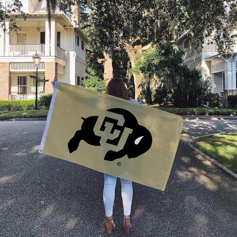 لافتات علم جامعة كولورادو بصبار الصحراء الجاموس CU Buffs أعلام 100% بوليستر للاستخدام الداخلي والخارجي 3×5 (النمط 1) in Saudi Arabia