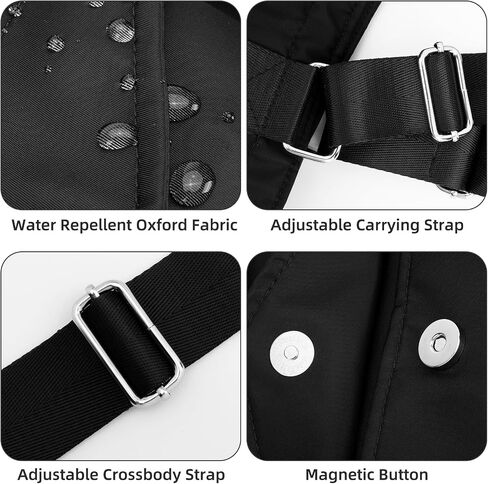Iioscre Tote Bag for Women Men, Waterproof Work Nylon Tote Bag with Adjustable Strap,Crossbody Laptop Bag with Trolley Sleeve in Saudi Arabia