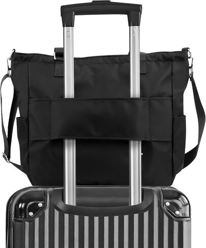 Iioscre Tote Bag for Women Men, Waterproof Work Nylon Tote Bag with Adjustable Strap,Crossbody Laptop Bag with Trolley Sleeve in Saudi Arabia