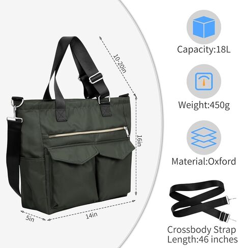 حقيبة يد Iioscre للنساء والرجال، حقيبة حمل من النايلون مقاومة للماء مع حزام قابل للتعديل، حقيبة كمبيوتر محمول حول الجسم مع أكمام بعجلات in Kuwait