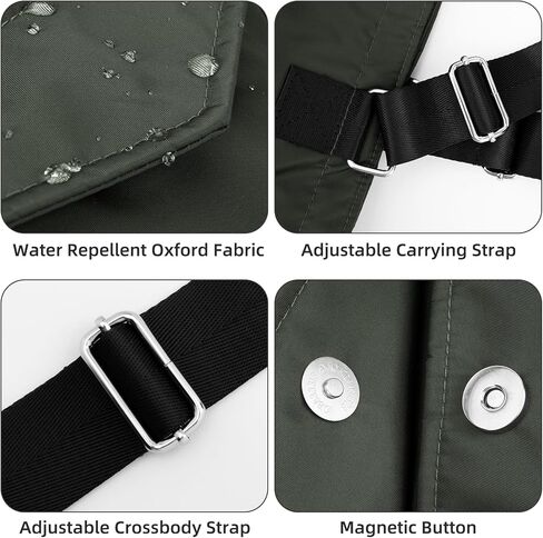 حقيبة يد Iioscre للنساء والرجال، حقيبة حمل من النايلون مقاومة للماء مع حزام قابل للتعديل، حقيبة كمبيوتر محمول حول الجسم مع أكمام بعجلات in Kuwait