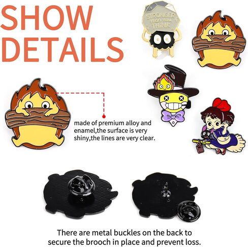 دبابيس أمان لطيفة/أزرار/شارة (4 قطع) لوازم مكتبية دبابيس أمان جمالية يابانية من كارتون ميرش لحقيبة الظهر للمراهقين in Kuwait