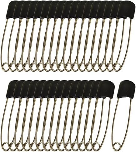 50 Pcs Large Baby Diaper Pins Craft Clothes Safety Pins Tag Fastening Pins Fabric Sewing Safety Pins Art Crafting Safety Pins with Locking Closures Black in Saudi Arabia